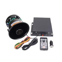 YHAAVALE 9200C Amplifier Police Siren & Black Round Bell Cone Speaker,DC12V 100W Hands-Free Multi-Tones Wireless Remote Control with Mic Emergency Electronic Loudspeaker PA System for Cars/Auto