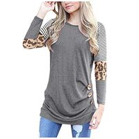 Emimarol Women's Casual Long Sleeve Tunic Tops Fall Tshirt Blouses Gray