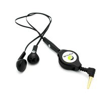 Retractable Headset Hands-Free w Mic Dual Earbuds Earphones Earpieces Wired Headphones 3.5mm [Black] Compatible with LG Q7 Plus Q6, Premier LTE, Lancet, K8 V K7 K30 K20 V Plus, K10, G4 B1R