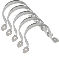 2.5inch Two Hole Stainless Steel U-Tube Clamp Connecting Ring Hose Clamp-Bracket Stainless Steel Tube Strap Tension Clip-Heavy Duty Rigid Pipe Strap Clamp 5Pcs(73mm)