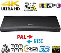 SAMSUNG K8500 UHD - Wi-Fi - Dual HDMI - 2K/4K - Region Free Blu Ray Disc DVD Player - PAL/NTSC - USB - 100-240V 50/60Hz for World-Wide Use & 6 Feet Multi System 4K HDMI Cable