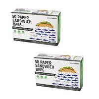 Lunchskins Recyclable + Sealable Paper Sandwich Bags, Shark, 2-Pack