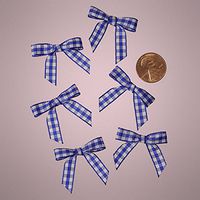 Mini Royal Blue and White Checkered Gingham Bows (25)