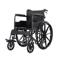 Folding Wheelchair Wheelchair Lightweight Wheelchair, Dual-Function Heavy-Duty, Open/Fast-fold Compact Chair Drive with Manual Wheelchair with armrest Loading 200kg Push Type (Color : Black)