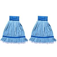 QIPENG 18" Large Microfiber Cloth Mop Head Replacement Pack of 2 | for Commercial and Industrial Use (Blue)