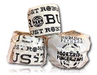 ROBUST FITNESS Weightlifting Hook Grip Tape | Adhesive Stretch Athletic Thumb & Finger Tape | Sticky, Stretchy, Flexible, Easy Tear | Olympic Weightlifting | Cross-Training (6 Rolls, White/Black)