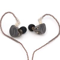 Linsoul KZ ZSN Pro Dual Driver 1BA+1DD Hybrid Metal Earphones HiFi in-Ear Monitor with Detachable 2Pin Cable, Zin Alloy Panel (Without Mic, Black)