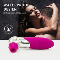Tongue Sucking Simulator Powerful Sucking Toy, 8 Frequency Vibration + 6 Sucking Modes - Waterproof Hand Wand Massager with Heating Function, Medical Silicone, Rechargeable USB