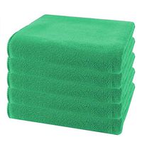 E-SHOW TREE 5pcs 25x25cm Microfiber Cleaning Cloth Towel Square Water Absorption Kitchen Car Cleaning Towels (Green)