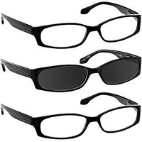 Reading Glasses 1.75 2 Black 1 Black Sun (3 Pack) F503 TruVision