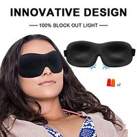 Sleep Eye Mask for Men Women Kids Girls Boys, 3D Contoured Cup Sleeping Mask for Blocking Out Light&Nap Deep Rest Cupped Eye Cover& Blindfold for Travel/Sleeping/Shift Work, Includes Ear Plug
