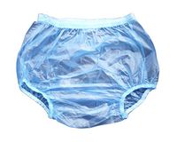 Haian Adult Incontinence Pull-on Plastic Pants (Medium, Transparent Blue)