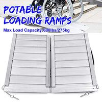 KingSo Wheelchair Ramp 2.5ft Wide 2ft Long Portable Wheelchair Ramp Wider Aluminum Ramp Folding Ramp for Home Steps Stairs Doorways Non Skid Surface, Holds Up to 600 lbs