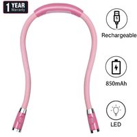 Rechargeable LED Book Light, Neck Hug Light, 4 LED Hand-Free Extra Bright Lamp, 3 Brightness Modes Flexible Arm for Bed Reading Night Jogging, Ideal for Bookworms Kids Crafts Knitting Travel or BBQ
