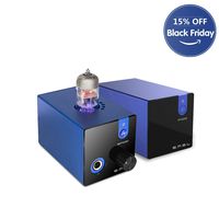 SMSL SP100 Tube Headphone Amplifier 6N3 Tube for 6.35mm Headphones SMSL M100 Decoder AK4452 DSD512 32Bit/768kHz Hi-Fi Audio Decoder (Blue)