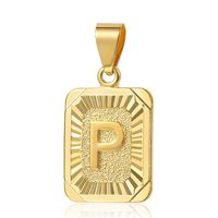 Trendsmax Mens Womens Yellow Gold Plated Square Capital Letter P Pendant Only No Chain
