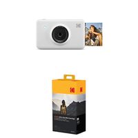 KODAK Mini Shot Wireless Instant Digital Camera & Social Media Portable Photo Printer(White) with Photoprinter Cartridge MC All-in-One Paper and Color Ink Cartridge Refill(50 Pack)
