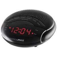 HANNLOMAX HX-134CR PLL Alarm Clock Radio, AM/FM Radio, Dual Alarm, Alarm Wake Up to Radio or Buzzer, Red LED Display, AC/DC Adapter.