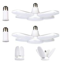 LED Garage Light 2 Pack E26 60W Deformable LED Garage Ceiling Lights 6000LM Daylight Lamps with 4 Adjustable Panels,Deformable LED Shop Lights for Garage,Warehouse,Workshop,Basement,Barn Lighting