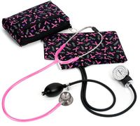 Prestige Medical Aneroid Sphygmomanometer/Clinical I Stethoscope Kit, Pink Ribbons Black