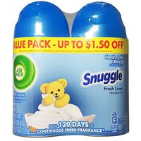 Air Wick Freshmatic 2 Refills Automatic Spray, Fresh Linen, 2ct, Same familiar smell of fresh laundry, New look, Packaging May Vary, Essential Oils, Air Freshener