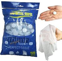 QINGYA 100 Pack Compressed Towels,Portable Mini Compressed Coin Tissue for Camping Travel Sports Beauty Home Hand Wipes-Odor Free,Soft and Strong