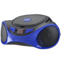 Sylvania Portable Bluetooth Cd Player AM/FM Radio Tuner Mega Bass Reflex Stereo Sound System Plus Cube Cable 6ft Aux Cable to Connect Any iPod, iPhone or Mp3 Digital Audio Player