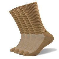 Well Knitting Diabetic Socks for Men & Women, Coolmax Medical Circulation Crew Socks with Seamless Toe, Non-Binding Top, and Padded Sole, 4 Pairs (XL,Camel)