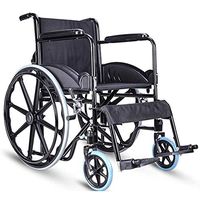 CHENJIU Lightweight wheelchairs for Adults - Steel Transport Wheelchair with 18" Wide Seat, Easily Folds for Travel and Transport, Supports up to 220 lbs