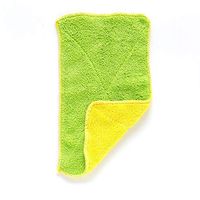 CHoppyWAVE 1 Pc Washing Cleaning Cloth Microfiber Thick Hand Towel Kitchen Dish Plate Washing Cleaning Cloth - Green/Yellow