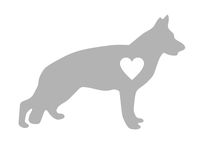 Dixies Decals German Shepherd with a Heart Vinyl Decal Sticker Car Truck Laptop Notebook ... (5, Silver)