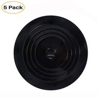 Emoly 5 Pack Silicone Tub Stopper, Upgraded Bathtub Drain Stopper, Best Sealing Sink Stopper, Drain Plug for Kitchens, Bathrooms and Laundries (6 inches) - Black