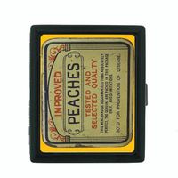 Vintage Condom Tin Peaches Metal Cigarette Case Holder Box D-036