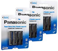 ToolUSA Panasonic Heavy Duty AASA Batteries: BPN-AAA-4PK-Z03 : (Pack of 3 Packages)