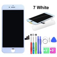 HTECHY Compatible with iPhone 7 Screen Replacement White(4.7") - Replacement for iPhone 7 Digitizer LCD Touch Screen Display Assembly with Complete Repair Tools Kit and Screen Protector