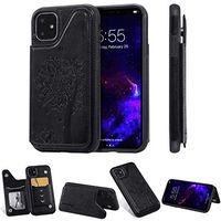 iPhone X Cat Tree R61 Black Flip Case Leather Cover Wallet case Kickstand Card Holders Extra-Protective Business