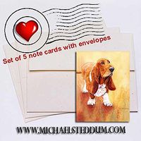 Michael Steddum Basset Hound II Note Card Set
