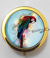 BlackKey Parrot Bird 3-Compartment Decorative Pocket Gift Box Case Organizer for Pill, Color 2 -2317
