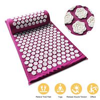 Wlehome Lotus Acupuncture Mat, Massage Yoga Mats, Fitness Massage Cushion Acupuncture Massage Mat, Acupressure Mat, and Pillow Set Pin Pad, Yoga Exercise mat, with Carry Bag