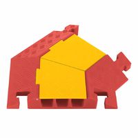 Linebacker CPT3X225-R-Y/O Polyurethane Extra Heavy Duty 3 Channel 45 Degree Right Turn Cable Protectors with T-shaped Connectors, Yellow Lid with Orange Ramp, 25" Length, 20" Width, 3.05" Height