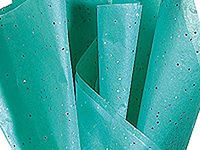 100 Pack Aquamarine W/Multi 20 inches x 30 inches Glitter and Sparkle Tissue Paper