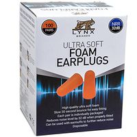 Lynx Ultra Soft Foam Ear Plugs, [100 Pairs], 32dB Highest NRR, Very Comfortable Hearing Protection - Earplugs for Sleeping, Snoring, Studying, Travel and More