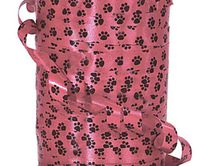 *20YDS* of 7/16" Adorable Red & Black Animal PAW Print Poly Curling Ribbon