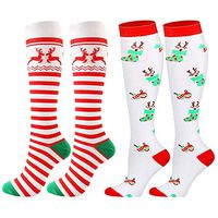 ZFiSt Compression Socks Women Men Nurse, 2/3/4Pair 20-30 mmHg Sport Running Compression Socks for Edema Diabetic Varicose Veins Flight Pregnancy (2Color1, Large/X-Large)