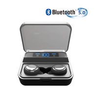 Bluetooth Headset Bluetooth 5.0 Headphones Upgrade LED Display Charging Box Stereo Headphones IPX7 Waterproof TWS Built-in Microphone In-Ear Headphones with Deep Bass for Sports Running，iPhone,Android