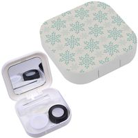 Portable Contact Lens Case Box Travel Kit Mirror + Bottle + Tweezers Container Holder [ Winter Retro ]