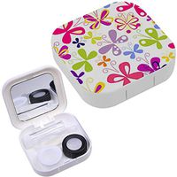 Portable Contact Lens Case Box Travel Kit Mirror + Bottle + Tweezers Container Holder [ Butterfly ]