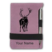 Mini Notepad, Elk, Personalized Engraving Included (Pink)