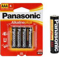 Panasonic AAA Alkaline Plus Battery Retail Pack - 4 Pack