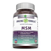 Amazing Formulas MSM (Methylsulfonylmethane) Dietary Supplement – 1500 mg - 180 Tablets Per Bottle- Promotes Joint Health, Detoxification, Supports Healthy Hair, Skin And Nails, Promotes Energy*